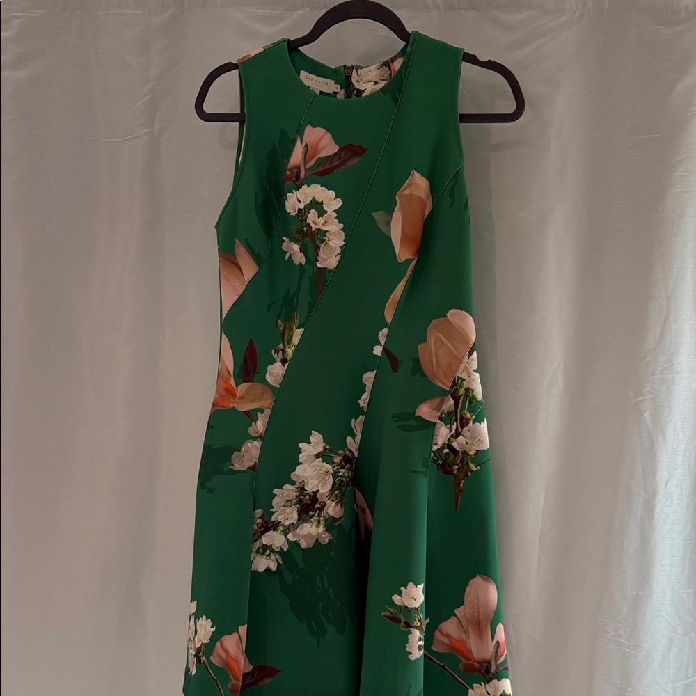 Ted Baker Floral Green Sleeveless Dress